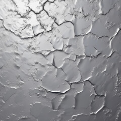 peeling  shiny grey paint on a wall, cracked wall painted silver chrome, a repainted wall crumbling
