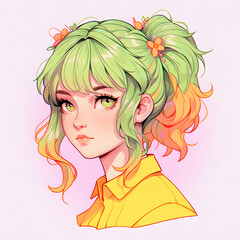 意志の強さを感じる少女のイラスト