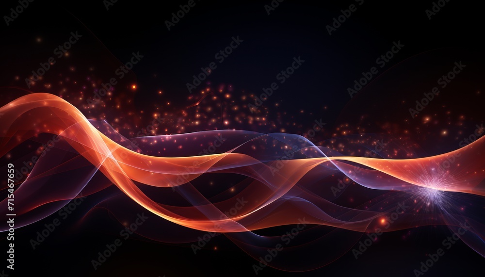 Poster vibrant particle wave abstract background with sound and music visualization