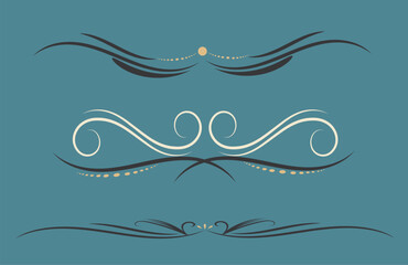 Set of Swirl divider, floral divider 