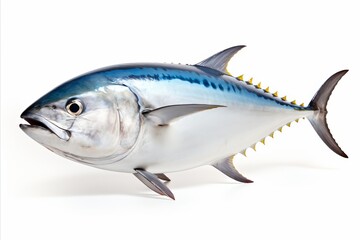 Fototapeta premium Fresh raw tuna steak isolated on a clean white background for culinary and seafood concept