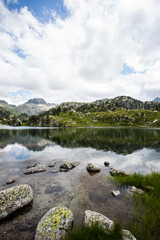 Fototapeta na wymiar Summer landscape in Aiguestortes and Sant Maurici National Park, Spain