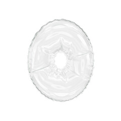 3d illustration transparent glass letter O