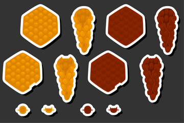 Illustration on theme big kit different types cone waffle with bubbles for dessert biscuit