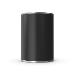 Empty open tin can Ribbed metal tin can, 3D rendering of canned food. Ready for your design. Product packing, open tin can isolated on white background.