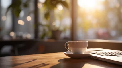 Foto op Plexiglas cup of coffee on the table © chep
