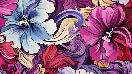 ビビットカラーの花の抽象的な背景画