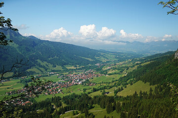 Fototapeta na wymiar A panorama of Bad Hindelang, Bavaria, Germany 