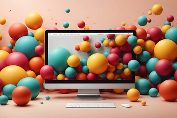 bubble balls on computer for websites