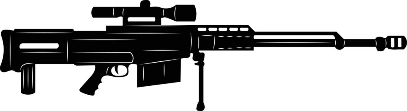 rifle, weapon black silhouette, vector