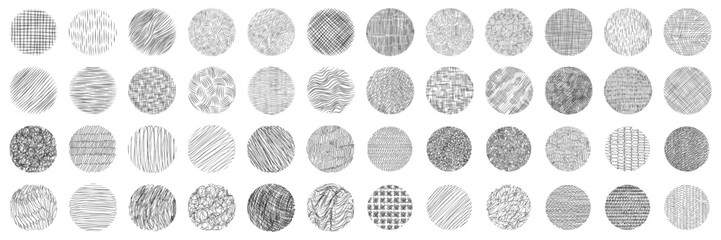 Hand drawn hatching line texture set. Crosshatch, wood, rain, stippling. Freehand stroke doodle shape. Pencil draw vector illustration.	
