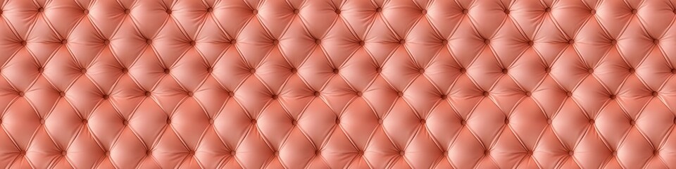 Abstract peach fuzz retro vintage sofa textile fabric texture background - Upholstered velours velvet furniture in the classic style of stiching rhombus with button, diamond quilted, seamless pattern