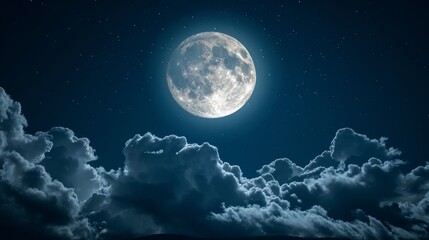Naklejka na ściany i meble beautiful moon in the clear sky