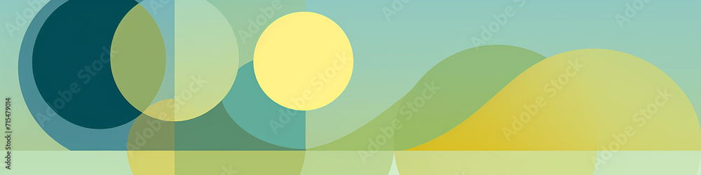Poster illustration of an abstract minimalistic background made up of geometric shape mosaics. muted color 