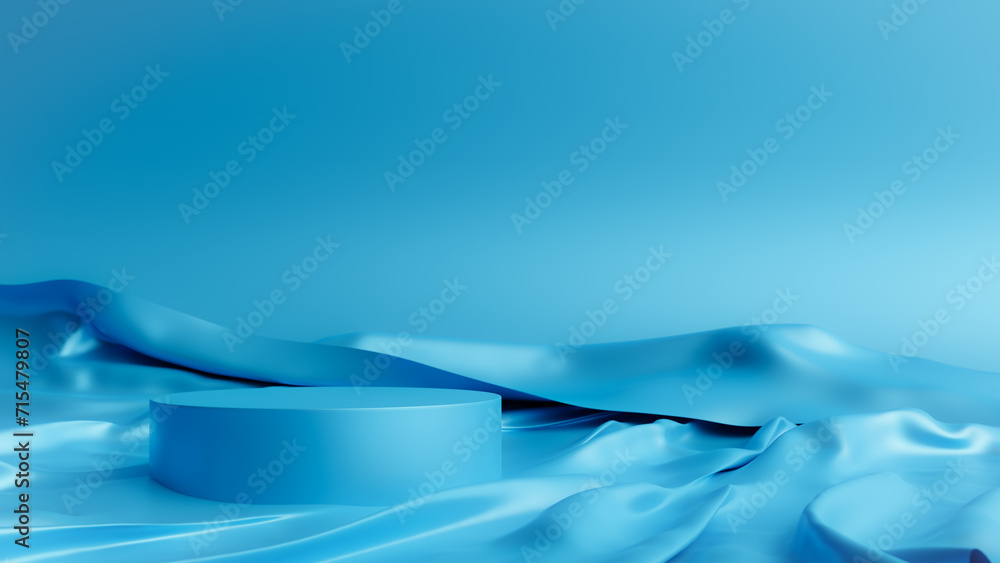 Poster abstract podium concept background with soft cloth,3d rendering