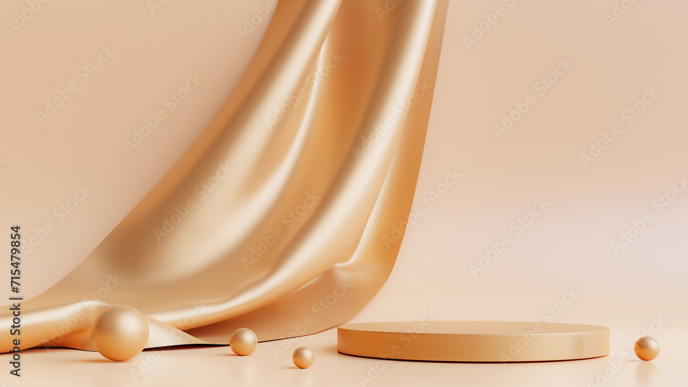 Aufkleber abstract podium concept background with soft cloth,3d rendering