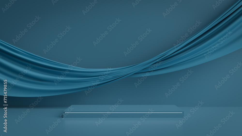 Aufkleber abstract podium concept background with soft cloth,3d rendering