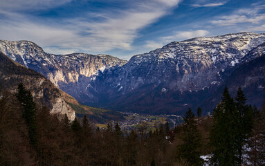 Hallstatt surrounded by mountains