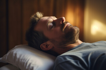 Fototapeta na wymiar person sleeping during osteopathy session