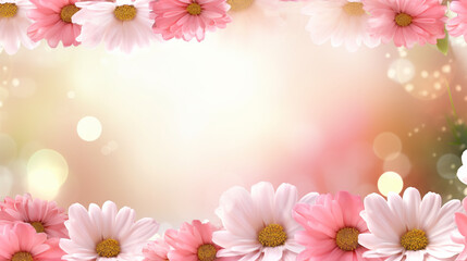 Summer background with daisies, copy space
