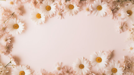 Fototapeta na wymiar Summer background with daisies, copy space