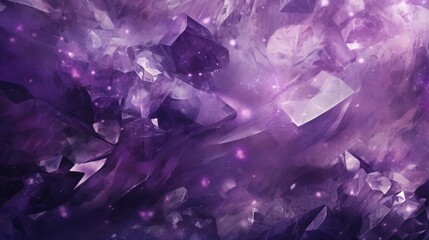 A gleaming amethyst gemstone background with purple hues and exquisite patterns, perfect for adding a touch of mystique to digital designs - Generative AI