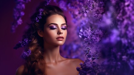 woman surrounded by lavender bloom