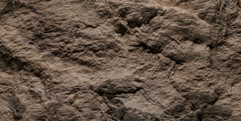 Brown stone texture, dark abstract background. Natural mineral rock close up details, empty backdrop with copy space for design