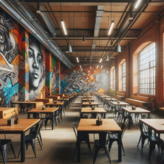 interior of restaurant. Generative AI