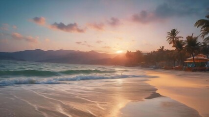 Blurred beach background - obrazy, fototapety, plakaty