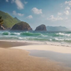 Fototapeta na wymiar Blurred beach background