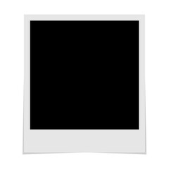 Empty white photo frame mockup. Polaroid picture frame border. - obrazy, fototapety, plakaty