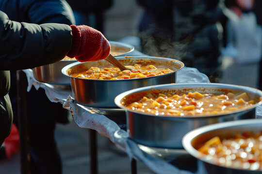 A Soup Kitchen Dedicated To Serving Meals To The Homeless - Representing Community Support And Hunger Relief Efforts In The Face Of Urban Poverty.