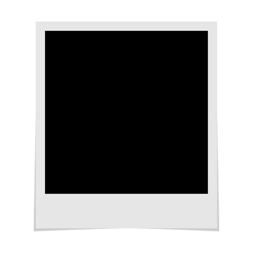 Empty white photo frame mockup. Polaroid picture frame border.