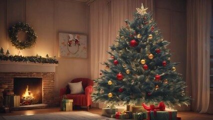 Fototapeta na wymiar Cute christmas tree