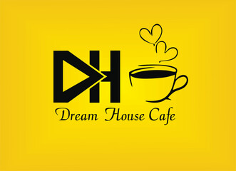 cup of coffee and Dream House cafe 