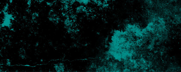 Scratch grunge urban background, distressed turquoise grunge texture on a dark background, vector