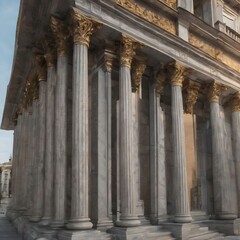 Obraz premium Grey marble column details on building