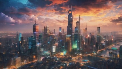 Fototapeta premium Cloud computing banner background for smart city