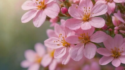 Fototapeta premium Beautiful tender gentle delicate flower background with small pink flowers. horizontal. copy space.
