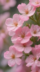 Fototapeta na wymiar Beautiful tender gentle delicate flower background with small pink flowers. horizontal. copy space.