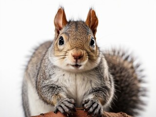 American gray squirrel isolated on white background 