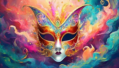 Mystic venetian colorful mask