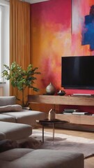 Abstract blur living room interior