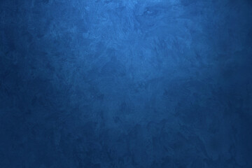 Navy Blue plaster Wall Background with spotlight - obrazy, fototapety, plakaty