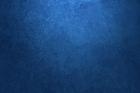 Navy Blue plaster Wall Background with spotlight