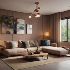 Japandi living room interior design