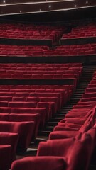 Fototapeta premium Rows of red seats in a theater
