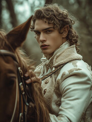 elf rider with horse - generative ai