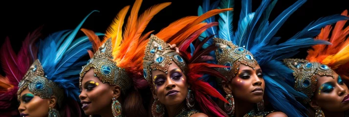 Photo sur Plexiglas Carnaval Women having fun at carnival. generative ai